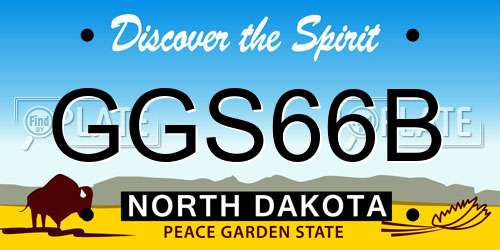 GGS66B North Dakota License Plate