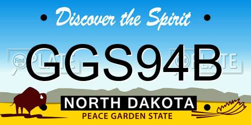 GGS94B North Dakota License Plate
