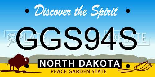 GGS94S North Dakota License Plate