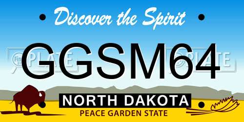 GGSM64 North Dakota License Plate