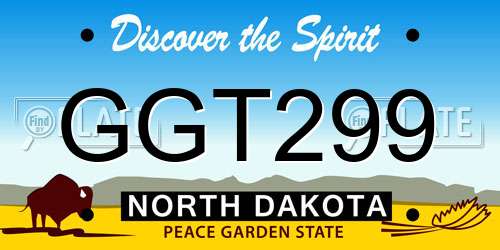 GGT299 North Dakota License Plate