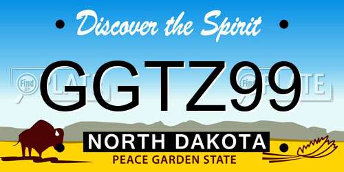 GGTZ99 North Dakota License Plate