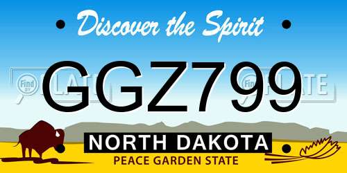 GGZ799 North Dakota License Plate