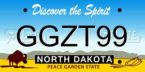 GGZT99 North Dakota License Plate