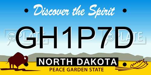 GH1P7D North Dakota License Plate