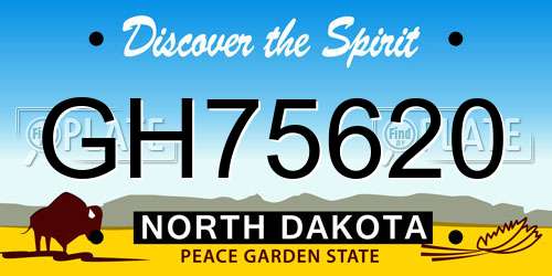 GH75620 North Dakota License Plate