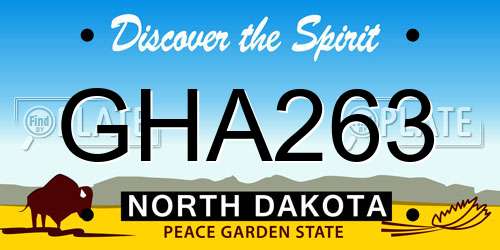 GHA263 North Dakota License Plate