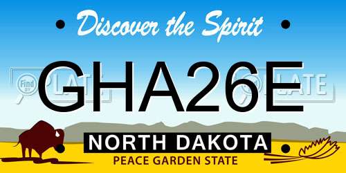 GHA26E North Dakota License Plate
