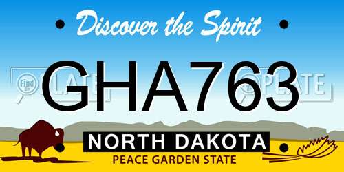 GHA763 North Dakota License Plate