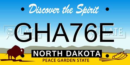 GHA76E North Dakota License Plate