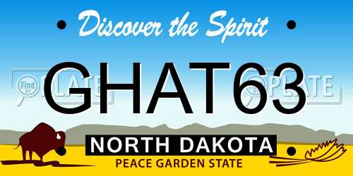 GHAT63 North Dakota License Plate