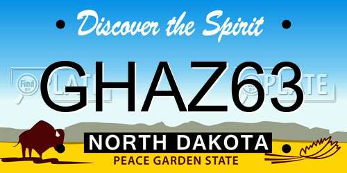 GHAZ63 North Dakota License Plate