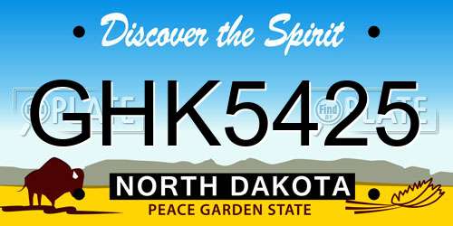 GHK5425 North Dakota License Plate