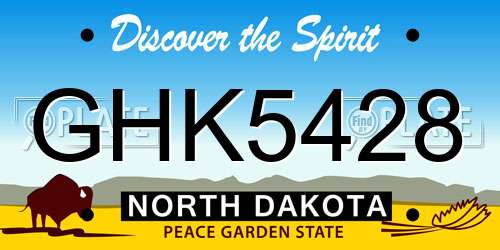 GHK5428 North Dakota License Plate