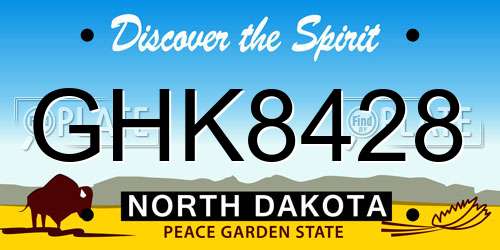 GHK8428 North Dakota License Plate