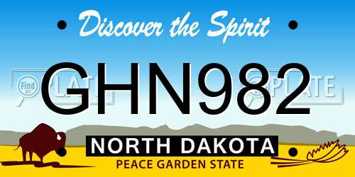 GHN982 North Dakota License Plate