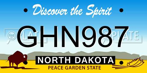 GHN987 North Dakota License Plate