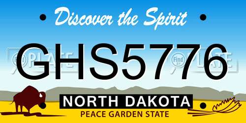 GHS5776 North Dakota License Plate