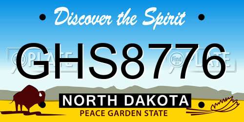 GHS8776 North Dakota License Plate