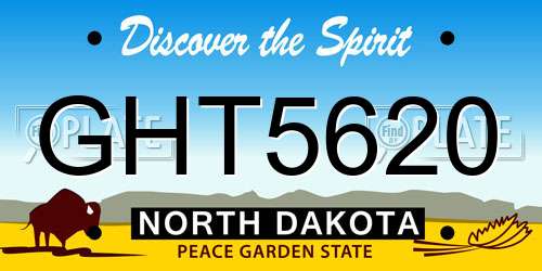 GHT5620 North Dakota License Plate