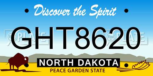 GHT8620 North Dakota License Plate
