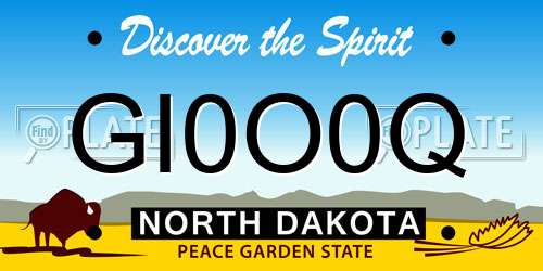 GI0O0Q North Dakota License Plate