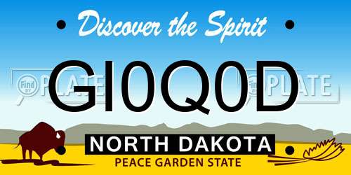 GI0Q0D North Dakota License Plate