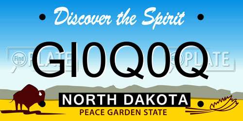 GI0Q0Q North Dakota License Plate