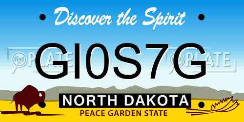 GI0S7G North Dakota License Plate