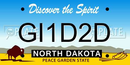 GI1D2D North Dakota License Plate