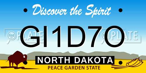GI1D7O North Dakota License Plate