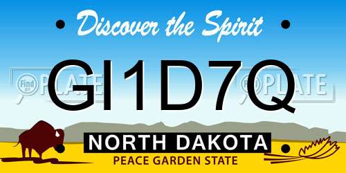 GI1D7Q North Dakota License Plate