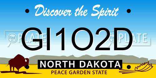 GI1O2D North Dakota License Plate