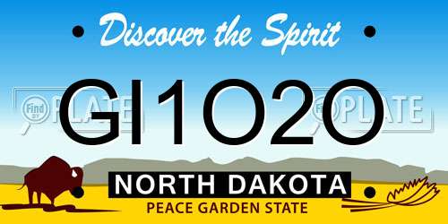 GI1O2O North Dakota License Plate