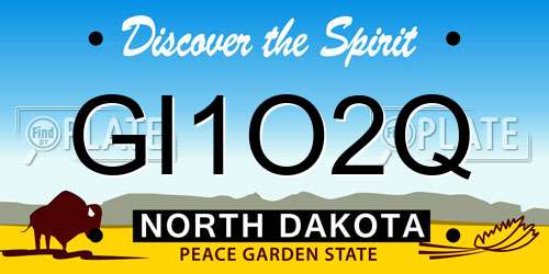 GI1O2Q North Dakota License Plate