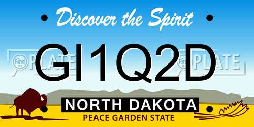 GI1Q2D North Dakota License Plate