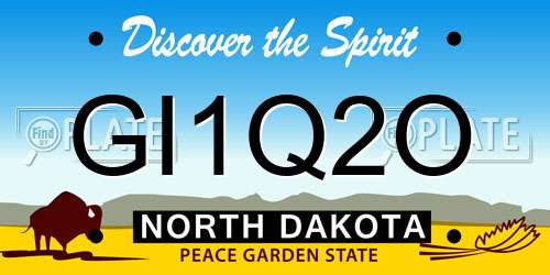 GI1Q2O North Dakota License Plate
