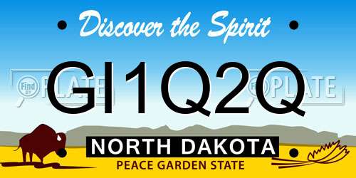 GI1Q2Q North Dakota License Plate
