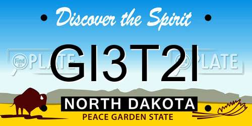 GI3T2I North Dakota License Plate