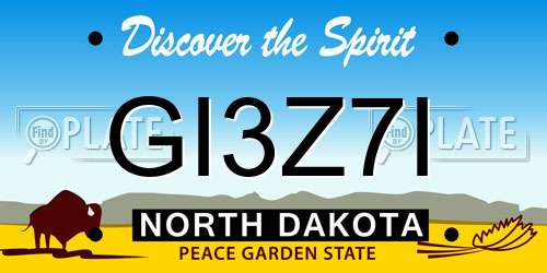 GI3Z7I North Dakota License Plate