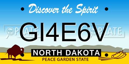 GI4E6V North Dakota License Plate