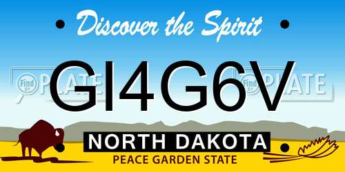 GI4G6V North Dakota License Plate