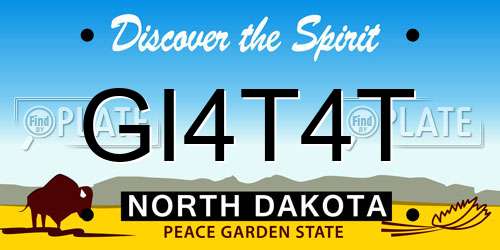 GI4T4T North Dakota License Plate