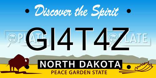 GI4T4Z North Dakota License Plate