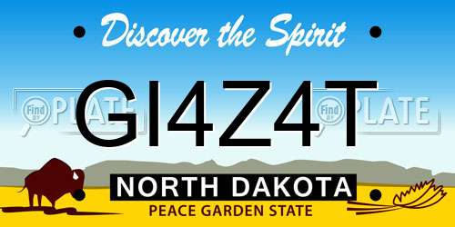 GI4Z4T North Dakota License Plate