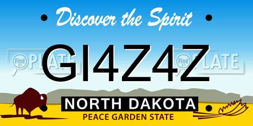 GI4Z4Z North Dakota License Plate