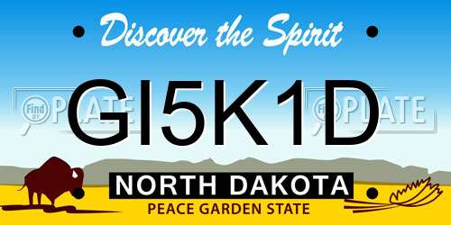 GI5K1D North Dakota License Plate