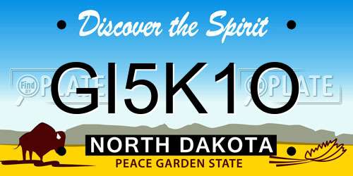 GI5K1O North Dakota License Plate