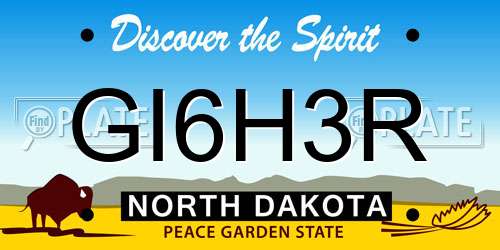 GI6H3R North Dakota License Plate