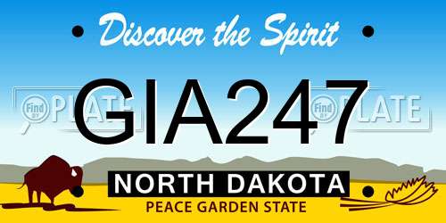 GIA247 North Dakota License Plate